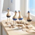 Maritime Holz-Deko Möwen Blau für stilvolle Tischdeko 6er Set H14cm | Floristik21.de