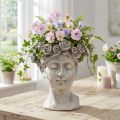Blumentopf Gesicht Damenbüste Pflanzkopf Betonoptik H18cm | Floristik21.de