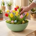 Deko-Schale Grün Pastell Kunststoff Tischdeko Frühling Ø20cm | Floristik21.de