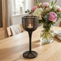 Teelichthalter Metall Schwarz Deko Weinglas Ø13cm H31,5cm | Floristik21.de