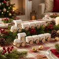 Holzeisenbahn Deko Weihnachtszug Weiß L20cm H6cm 2St | Floristik21.de