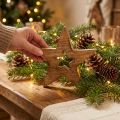 Holzstern geflammt Holzdeko Weihnachten Stern stehend 15cm | Floristik21.de