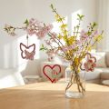 Frühlingsanhänger, Schmetterling Herz Blume, Holzdeko mit Blumenmuster H8,5/9/7,5cm 6 St | Floristik21.de