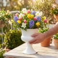 Pokalvase Weiß Rost Deko Shabby Chic Vintage Ø13,5cm H15cm | Floristik21.de