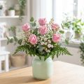 Kunstrosen Rosa Wachsrosen Deko Rosen Wachs Ø6cm 18 St | Floristik21.de
