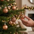 Mini Christbaumkugeln Bronze Bruchfest Ø3cm H3,5cm 14St | Floristik21.de