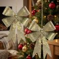 Schleifen aus Metall, Weihnachtsanhänger, Adventsdeko Golden, Antik-Optik H18cm B12,5cm 2St | Floristik21.de