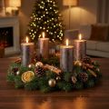 Durchgefärbte Stumpenkerzen Kupfer Metallic 60x100mm 4er-Set - Adventskranz Weihnachtsdeko | Floristik21.de