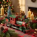 Weihnachtslok mit Tanne aus Metall – Nostalgische Weihnachtsdeko in Rot und Grün, ca. 20 cm | Floristik21.de