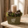 Pflanzkasten Holz Shabby Chic Holzkiste Grün 11×14,5×14cm | Floristik21.de