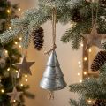 Nostalgische Zink-Weihnachtsglocken mit Juteschnur H19cm Deko Vintage-Look | Floristik21.de