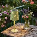 Solar Tischleuchte LED mit Blumenmuster 28cm Grün Wetterfest Outdoor Dekoration | Floristik21.de