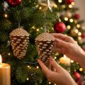 Tannenzapfen Gold, Glitter 13cm 4 St Christbaumschmuck | Floristik21.de