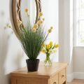 Gras mit Blüten im Topf künstlich Gelb 70cm | Floristik21.de