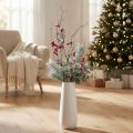 Kunstzweig verschneit mit roten Beeren 130cm – Weihnachtsdeko-Zweig | Floristik21.de