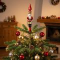 Christbaumspitze aus Echtglas, Nussknackerfigur in Rot, 28 cm | Floristik21.de