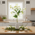 Künstlicher Gloriosa Blütenzweig 80cm Weiß Gelb Kunststoff Stoff 3 Stk | Floristik21.de