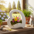 Dekoherz zum Bepflanzen, offene Herzform, 19 cm, weiß | Floristik21.de