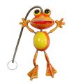 Floristik21 Frosch mit Sprungfeder zum Hängen 13cm Orange
