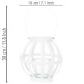 Gartenlaterne Metall Glas Windlicht zum Hängen Weiß Ø18,5cm | Floristik21.de
