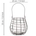 Gartenlaterne mit Glas Windlicht Schwarz Ø20cm H18,5cm | Floristik21.de