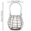 Gartenlaterne mit Henkel Schwarz Windlicht Glas Ø17cm H15cm | Floristik21.de