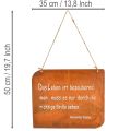 Gartenschild Rost Metall mit Spruch Das Leben 35x30cm | Floristik21.de
