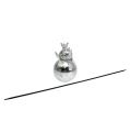 Floristik21 Gartenstecker Frosch Silber 22cm 1m