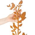 Gartenstecker Metall Zweig mit Vögeln 100cm Edelrost Braun | Floristik21.de