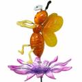 Floristik21 Blumenstecker Biene auf Blume mit Metallfedern Orange, Violett H74cm
