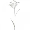 Floristik21 Gartenstecker-Blume, Gartendeko, Pflanzenstecker aus Metall Shabby Chic Weiß, Silbern L52cm Ø10cm 2St