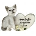 Floristik21 Gedenkfigur für Katzen Grau 12cm x 15cm 2St