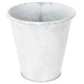 Floristik21 Gefäß mit Ornamenten, Pflanztopf, Metallübertopf Weiß Ø18,5cm H18cm