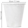 Gefäß mit Ornamenten, Pflanztopf, Metallübertopf Weiß Ø18,5cm H18cm | Floristik21.de
