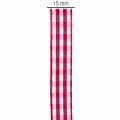 Geschenkband Karo Violett 15mm 20m | Floristik21.de