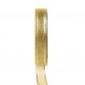 Floristik21 Geschenkband Gold Ringeleffekt 15mm 25m