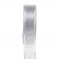 Floristik21 Geschenkband Silber Ringeleffekt 25mm 25m