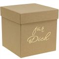 Geschenkbox „Für Dich“ Flowerbox eckig Beige 14/12cm 2er-Set