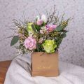 Floristik21 Geschenkbox „Für Dich“ Flowerbox eckig Beige 14/12cm 2er-Set