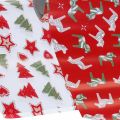 Floristik21 Geschenkpapier Weihnachten Rot, Weiß 4 Bögen im Set 50×70cm