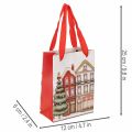 Weihnachtliche Geschenktüten mit Häusern und Tannenbaum, weiß, 12 x 6 x 16 cm, 2 Stück | Floristik21.de