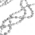 Floristik21 Weihnachtsgirlande mit Perlen Silber 275cm
