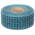 Dekoband Gitterband 4 cm breit Blau 10 m Kunststoff | Floristik21.de