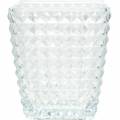Floristik21 Glaswindlicht Würfel Facettenmuster, Tischdeko, Vase aus Glas, Glasdeko 2St