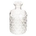 Floristik21 Glasflasche Rautenmuster 13cm klar 6St Vase Dekoflasche