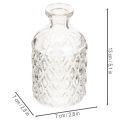 Glasflasche Rautenmuster 13cm klar 6St Vase Dekoflasche | Floristik21.de