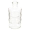 Floristik21 Glasflasche zylindrisch klar mit Muster 15cm als Dekovase 6er Set