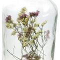 Floristik21 Glas mit Kerzenständer, Glasdeko mit Trockenblumen H16cm Ø8,5cm