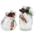 Floristik21 Glasflaschen mit Weihnachtsdeko 2St