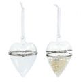 Floristik21 Glasherz Hängedeko zum Befüllen 7x10cm klar 2er Set für Hochzeit & Event